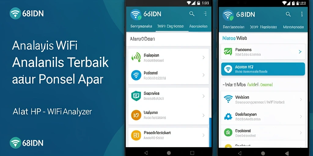 Tampilan utama 68IDN menampilkan analisis jaringan WiFi secara real-time.