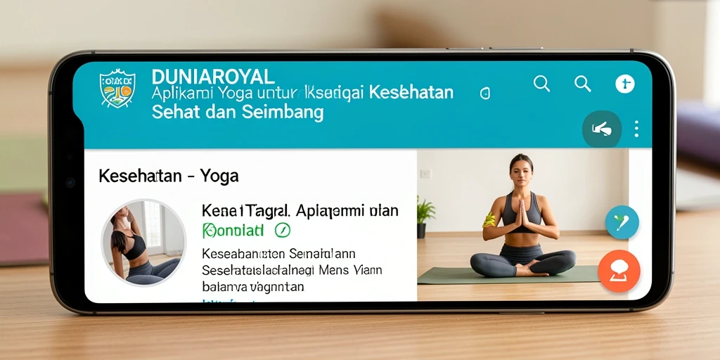 Tampilan antarmuka pengguna aplikasi DUNIAROYAL dengan fitur Yoga yang menarik.