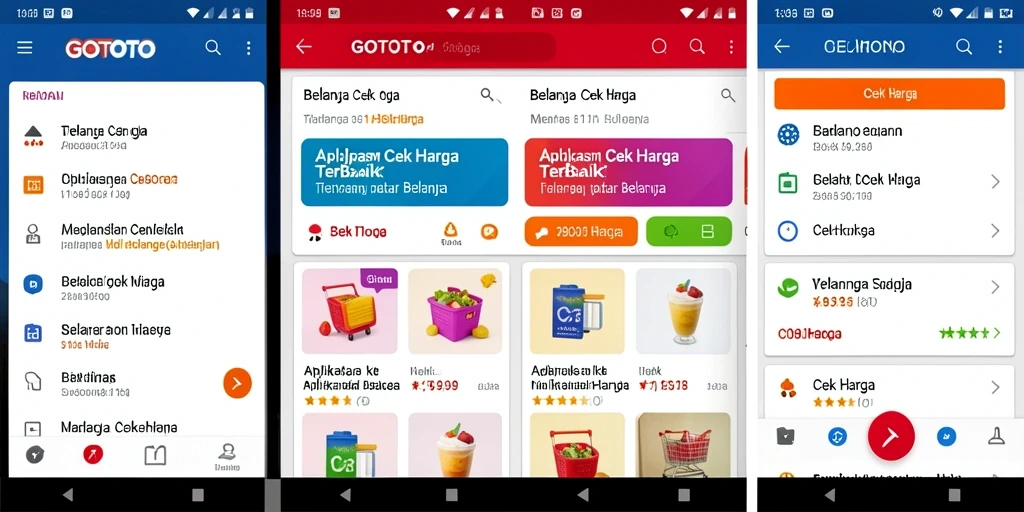 Antarmuka aplikasi GOTOTO untuk cek harga produk dengan mudah.