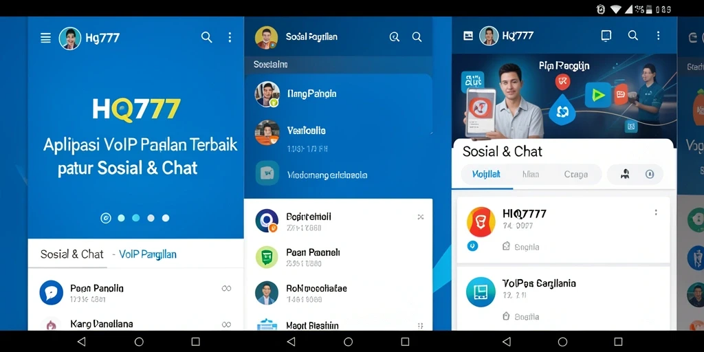 Antarmuka aplikasi HQ777 yang user-friendly untuk VoIP Panggilan.