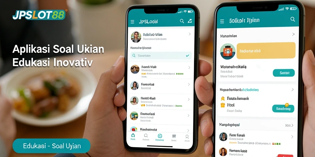Antarmuka pengguna aplikasi JPSLOT88 yang interaktif untuk Soal Ujian.