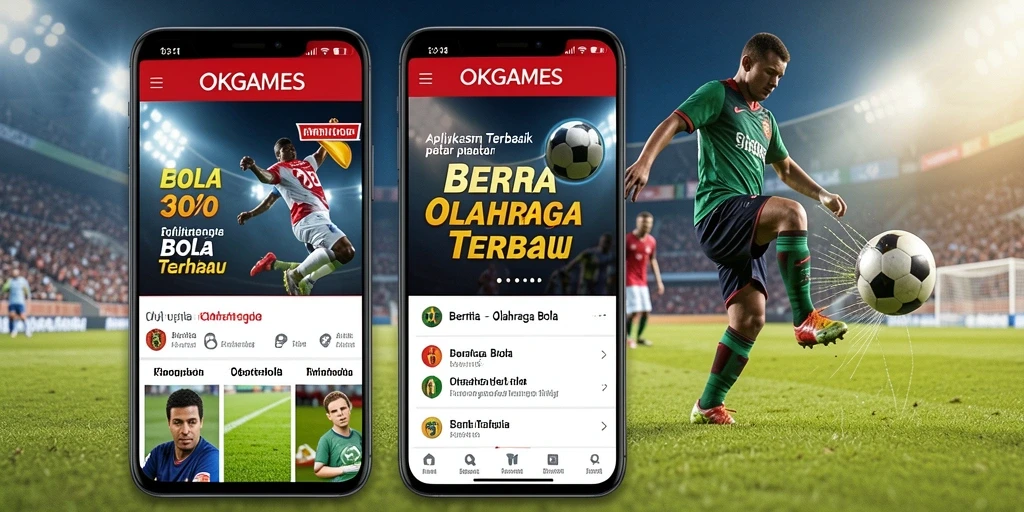 Tampilan antarmuka aplikasi OKGAMES yang modern dan informatif.