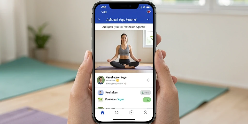 Antarmuka aplikasi V89 yang intuitif dan fungsional untuk latihan Yoga.