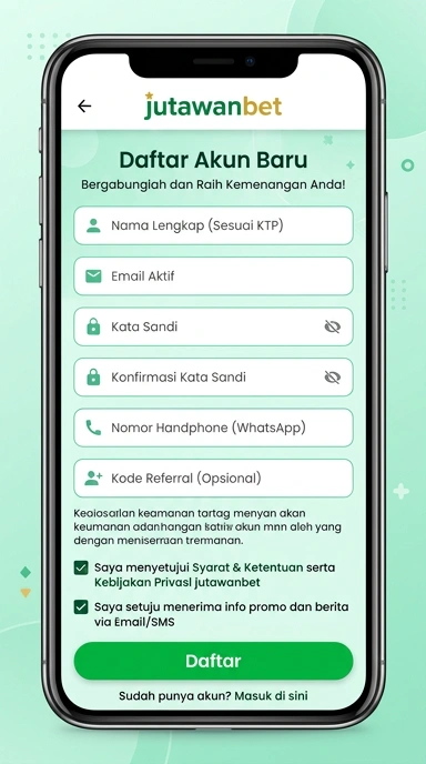 Daftar Akun Baru Jutawanbet untuk Pengguna Android